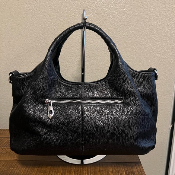 Iswee Genuine Leather Cross Body Hobo Medium Size Black -NWOT - Picture 2 of 12